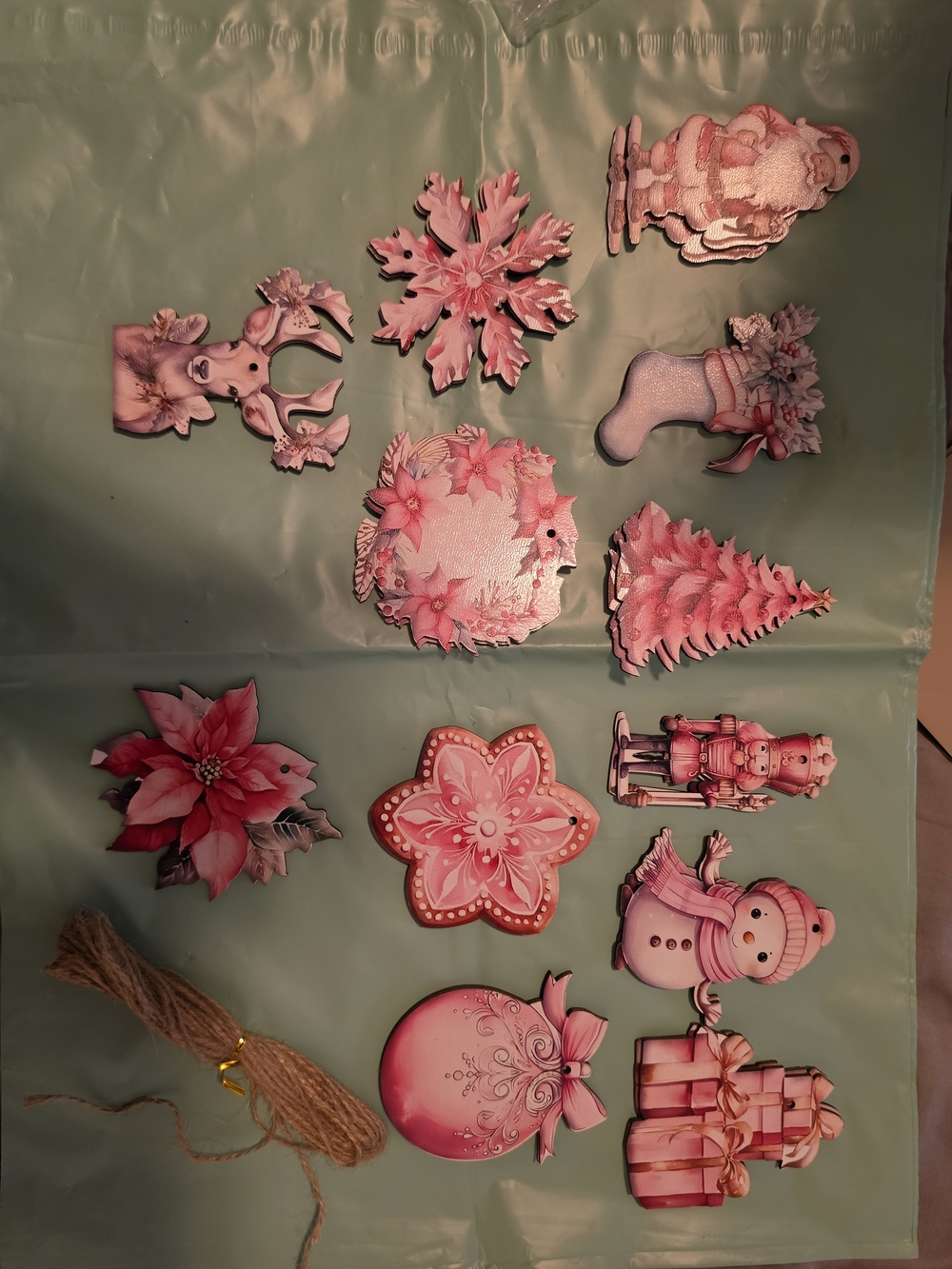 Othr Pink Wooden Holiday Ornament Collection